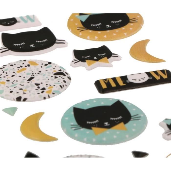 Autocollants puffy 'Artemio - Terrazzo Cat'