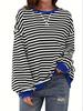 European and American Autumn and Winter Women's Clothing Loose Casual Striped Sweater Women