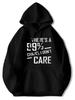 'S & 'S 99% Chance I Don'T Care Hoodie - Funny Slogan Pullover Sweatshirt Soft Fleece Black with White Print Casual Winter Warmth