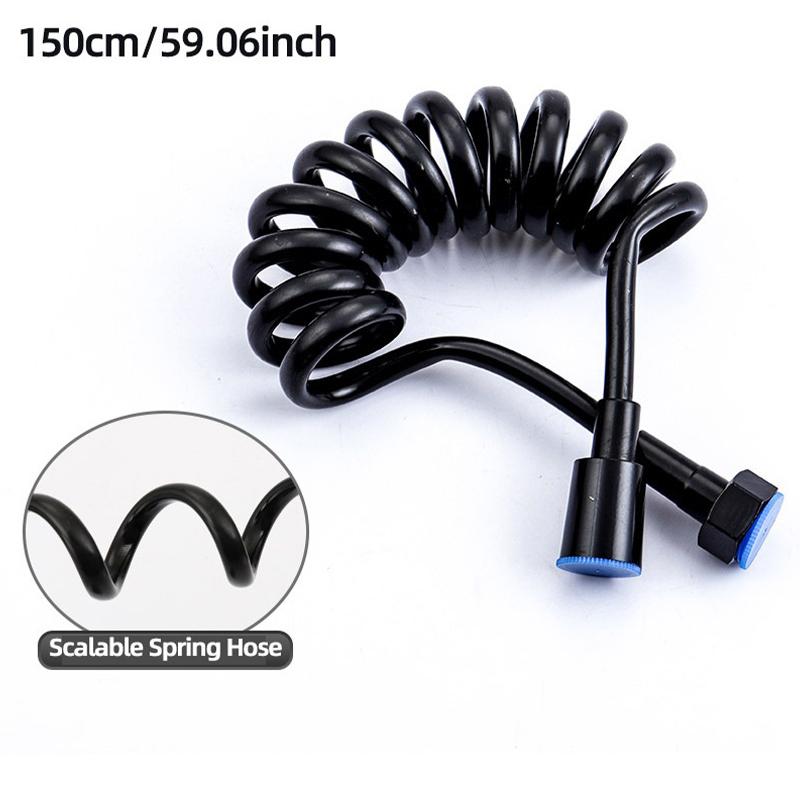 Teleskopschlauch mit Feder 1,5 Meter lang 1/2 Zoll Gewinde Telefonkabel Duschschlauch