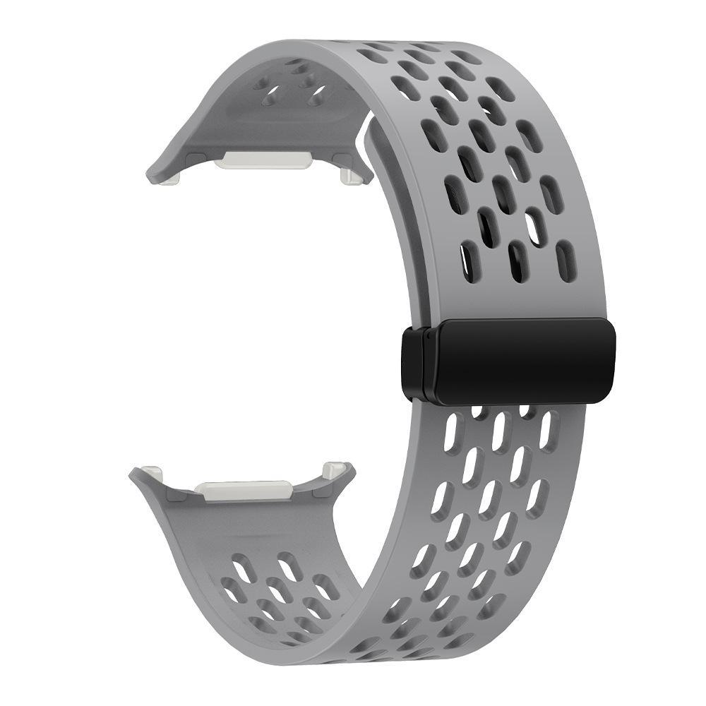 Kompatibles magnetisches Falt-Silikonarmband für Samsung Watch Ultra mit Metallschnalle - Atmungsaktiver Ersatz
