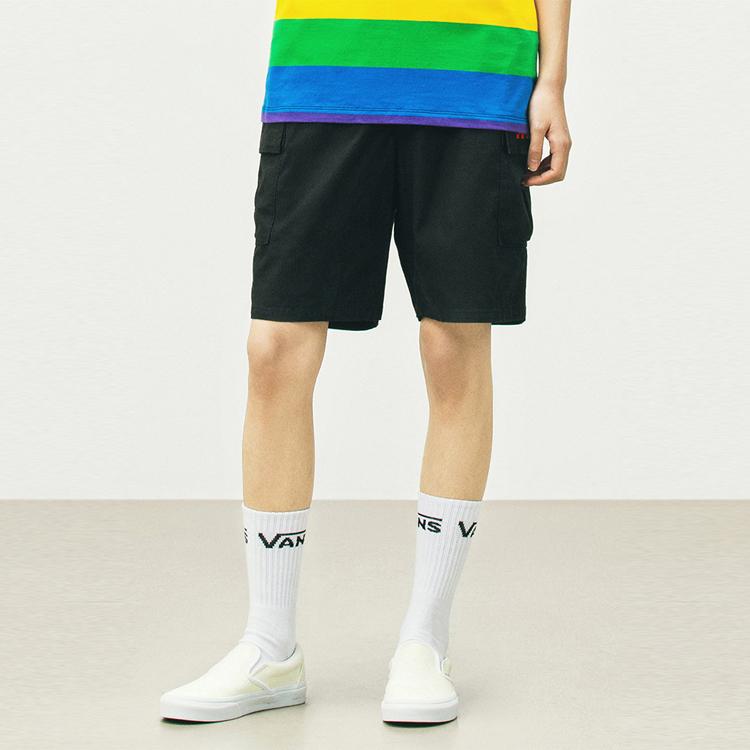 Vans Checkerboard Drawstring Loose Shorts Women shorts Black VN0A5F14BLK