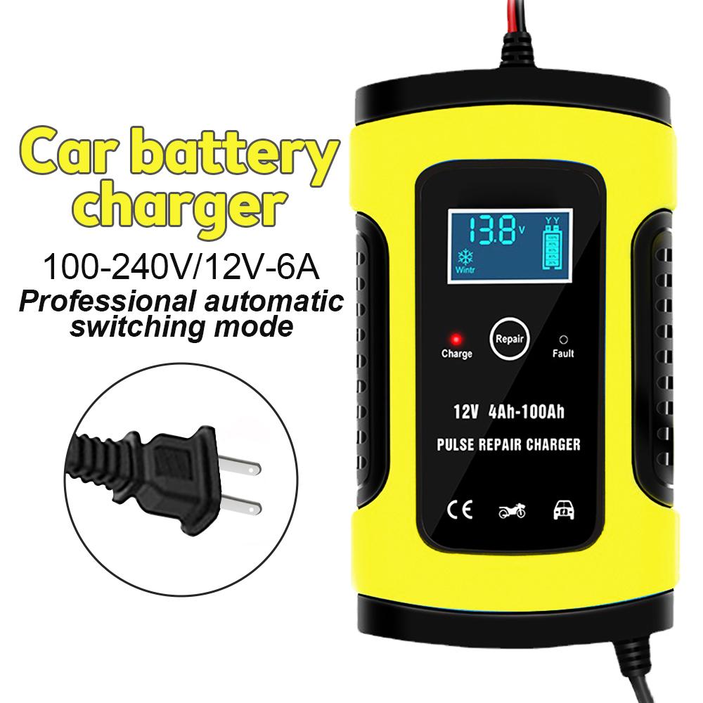 

1pc LCD Display Car Motorcycle Battery Charger 12V 5/6A Intelligent Digital Lead Acid Battery-Chargers For Motocycle