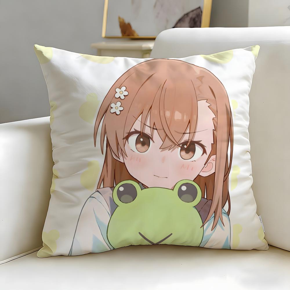 anime A Certain Scientific Railgun Cushion Cover Soft & Easy-Wash Pillow Case – Versatile for Couch, Bed, Travel and Office