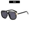 European American New Aviator Fashion Sunglasses Retro Trendy Square Frame Men's Driving Glasses UV400 Protection for Outdoor