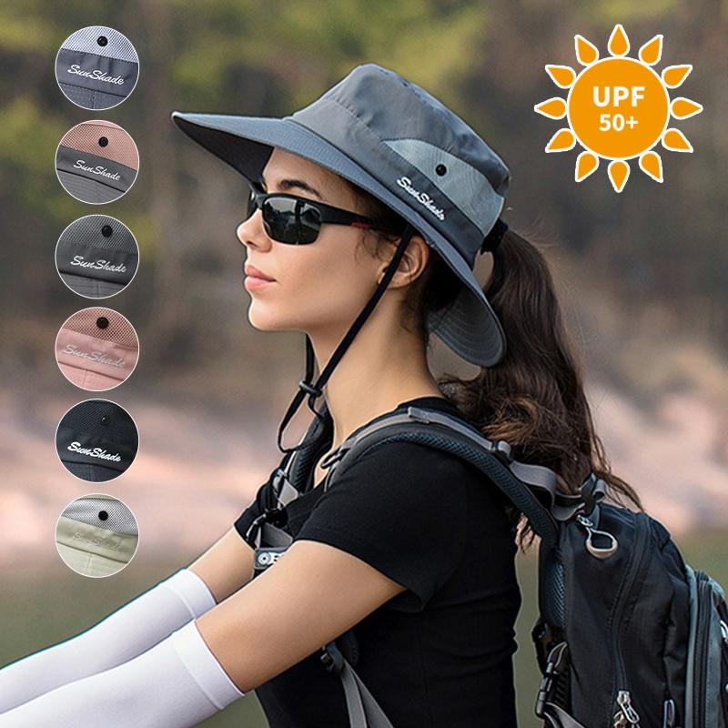 Summer Outdoor Bucket Hiking Hat Fishman Caps UV Protection Wide Brim Bucket Hat for Man Woman Climbing Hiking Fishing Beach Cap