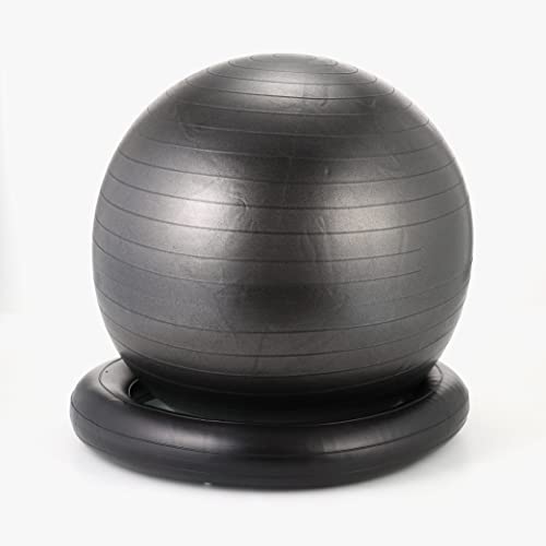 La-VIE Posture Yoshio Gym Ball with Rings, 65cm Black, Balance Ball Chair with Air Pump, 3B-3123 [Genuine Manufacturer Product]