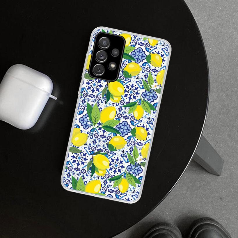 Mediterranean Lemon Phone Case Cover for Samsung Galaxy A12 A22 A32 A52 A72 A02S A51 A50S A31 A20S A10S Note 20 Ultra 10 Plus Ga