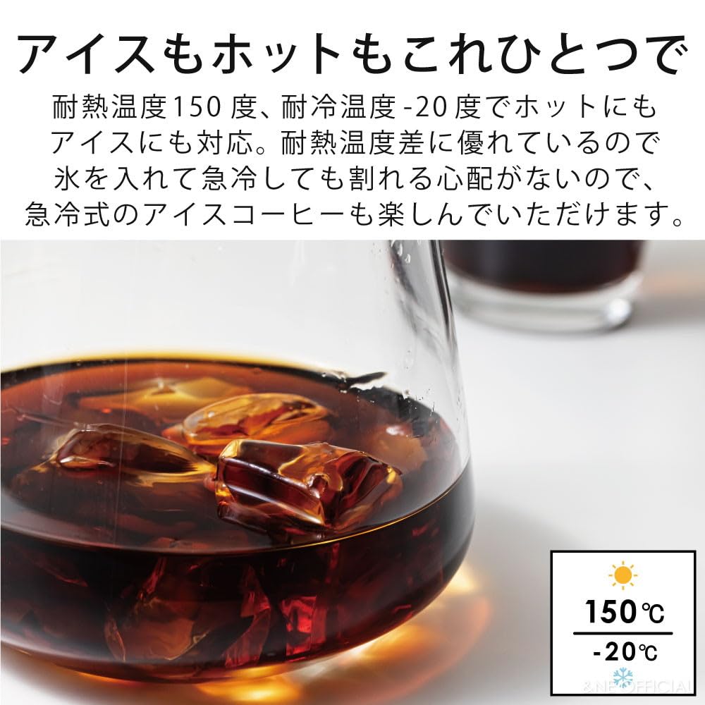 &NE Nikii Cafe Clear Glass Server, 15cm Wide x 11cm Deep x 11cm High, 600ml Capacity, Heat-Resistant Glass, Microwave and Dishwasher Safe, Easy to