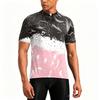 Men's Crew Neck Printed Zipper Breathable Quick Dry Short Sleeve Cycling Jersey with Abstract Pattern for Outdoor Sports Activities