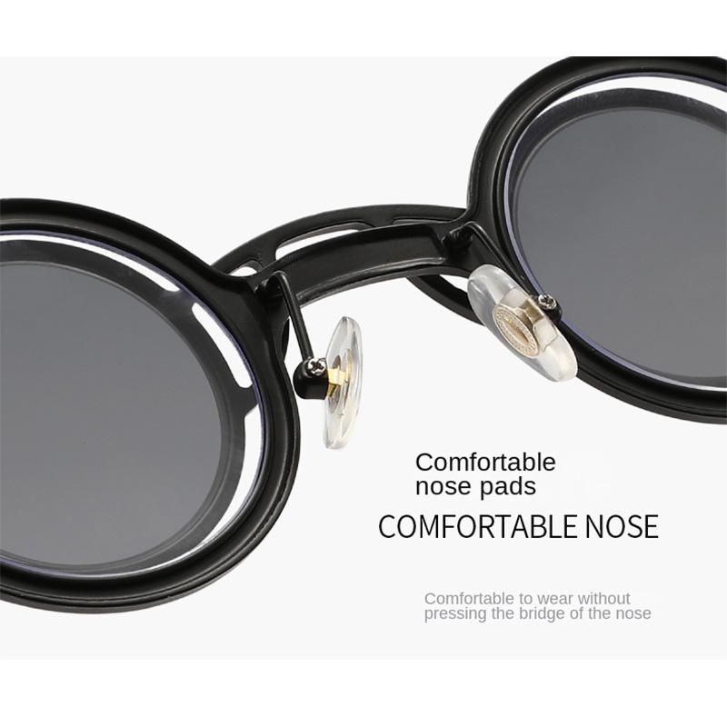Retro Round Metal High-end Sunglasses for Men and Women Fashion Trendy Sunscreen Outdoor Sunshade UV Resistant Glasses