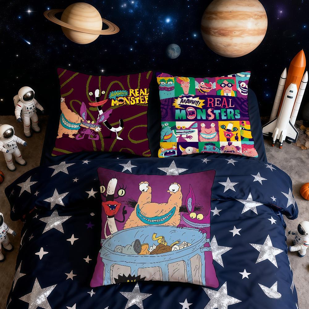 Aaahh RReal MMonstersES Cartoon cushion cover Home Office Convenient Nordic Simplicity Hit With Zipper Cushion Cover