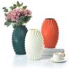 Yousheng Plastic Ribbed Flower Vase Minimalist Modern Flower Holder Container Home Office Table Centerpiece Decorative Floral Plants Vase