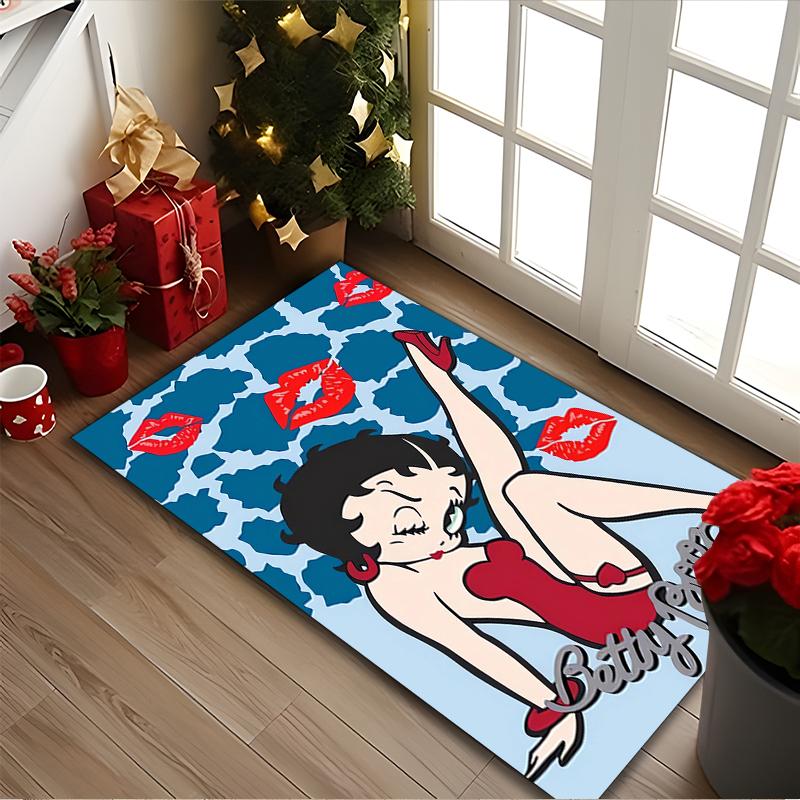 [1pc Betty Boop Office Chair Carpet] Digital Printed Area Rug for Home & Game Room Use, Soft Indoor Sofa Chair Mat