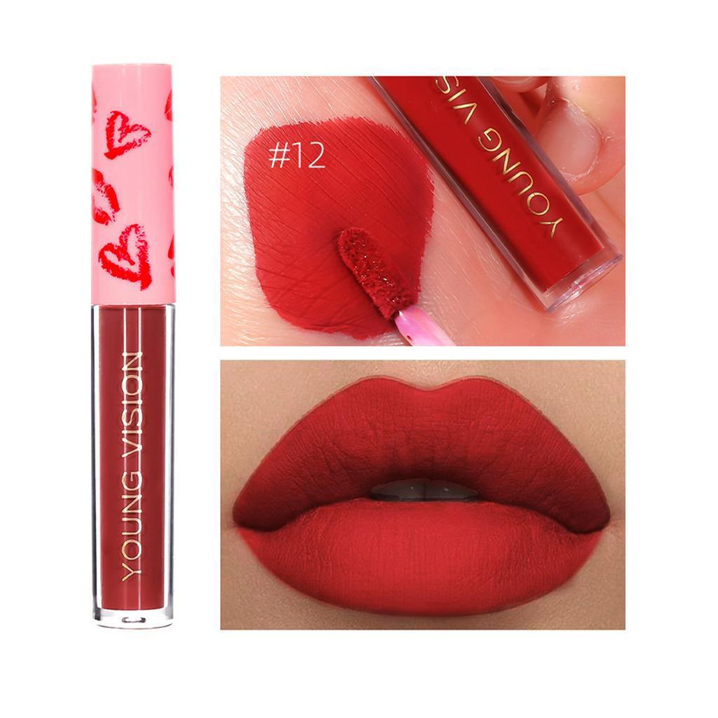 

12 цветов, одинарный сексуальный красный матовый блеск для губ, одинарный не легко снимаемый матовый блеск для губ 12#