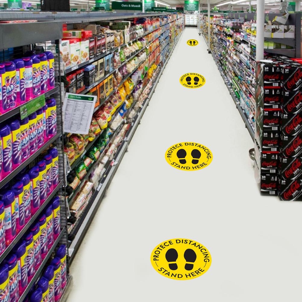 Social Distancing Bodenaufkleber Rutschfest Abstandsmarkierung Bodenaufkleber 6 Fuß Abstand einhalten