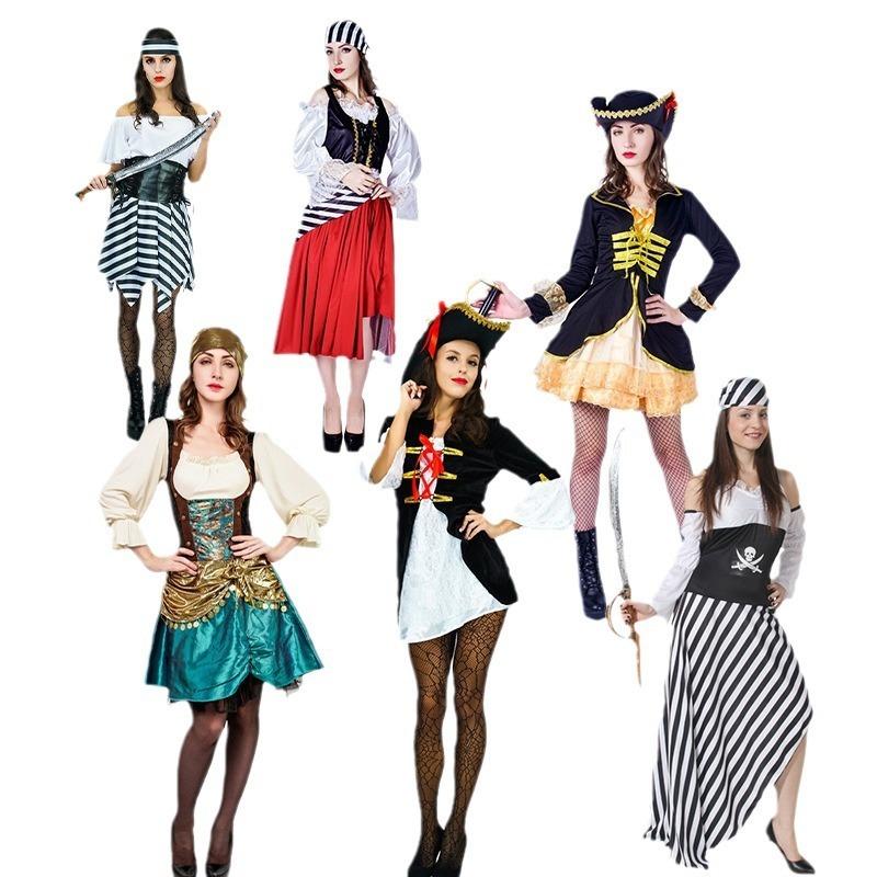 Halloween adult women's Viking ethnic girl costume, big female pirate cosplay costume