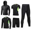 Men's 5-Piece Quick-Dry Sports & Fitness Set: Gym, Running, Basketball - All Seasons