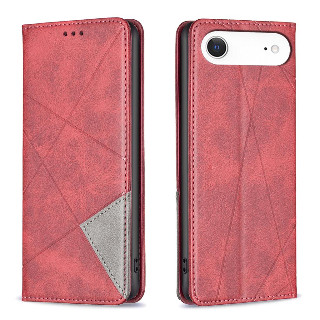 For iPhone Air Case Card Slots Geometry Imprint Leather Phone Cover