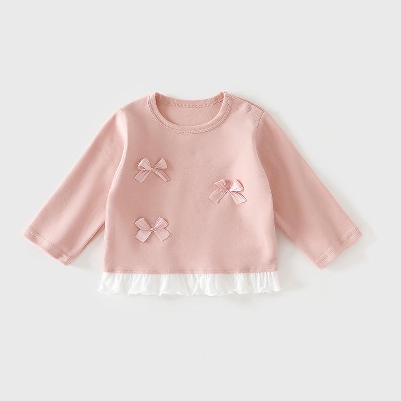 New Baby Girl Lace Base Layer T-Shirt - Spring/Autumn Korean Style Sweet Top