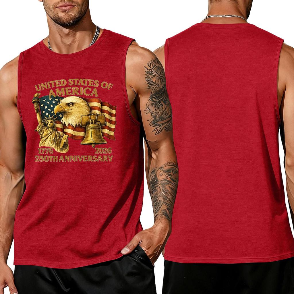 Men's Loose Fit Sleeveless Tank Top Casual Summer Shirt Lightweight Breathable Fabric Printed Graphic Design Comfortable Fit