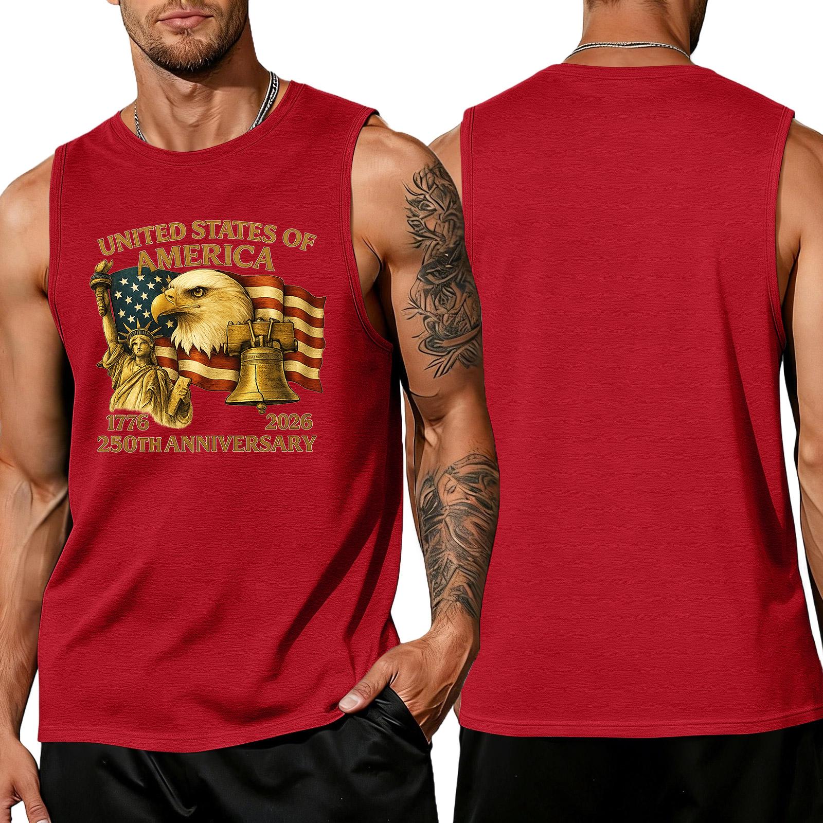 

Men s Loose Fit Sleeveless Tank Top Casual Summer Shirt Lightweight Breathable Fabric Printed Graphic Design Comfortable Fit XL красный