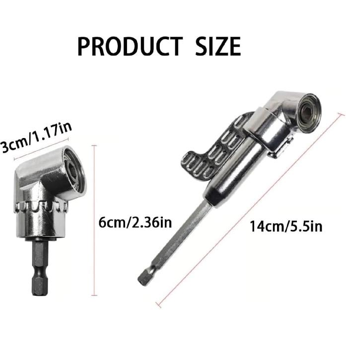 Angle Driver, 105 Degree Right Angle Drill Adapter, Right Angle Drill Attachment, Angle Driver for Drill, Corner Tool Screw Hub with Multi-Function