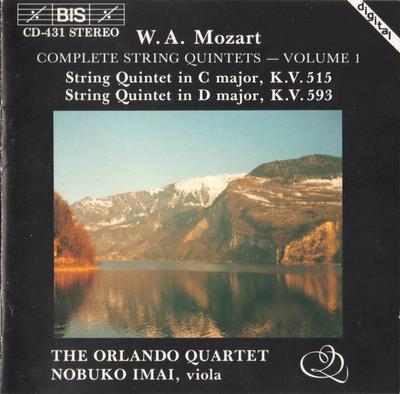 CD WOLFGANG AMADEUS MOZART, ORLANDO QU - String Quintet In C Major, K.V. 515 BOSCD431 BIS 1989 Non Japan Classical Used