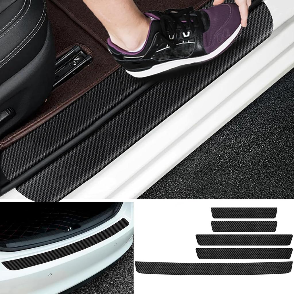 Door Sill Protector, Carbon Fiber Texture Waterproof Scratch Resistant Car Door Protector, Enhances Vehicle Aesthetics, Car Door Sills And Car Trim,