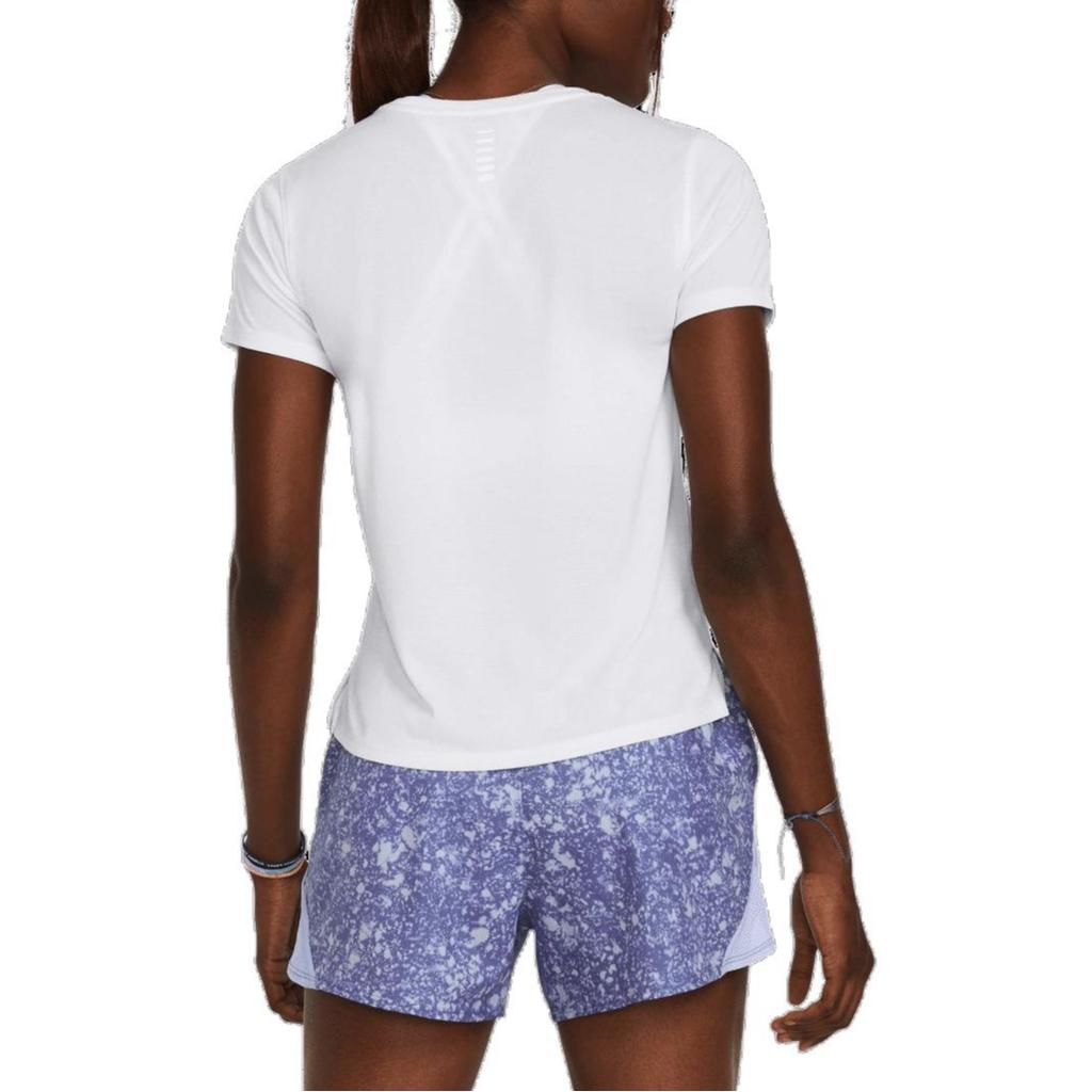 Under Armour Μονόχρωμο Λογότυπο Μάρκας Κυκλική Λαιμόκοψη Casual Πουλόβερ Κοντομάνικο T-Shirt Γυναικείο T-Shirt Λευκό 1382434-100