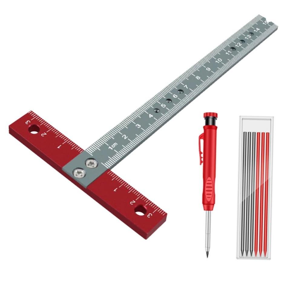 Portable T-Square Aluminum Alloy T-Square 1mm Offset Design CNC Machined Precision Clear Metric Graduations Hand Tool Set