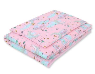 Double-sided 2-piece Cotton Children's Bedding Set - Pink Moons