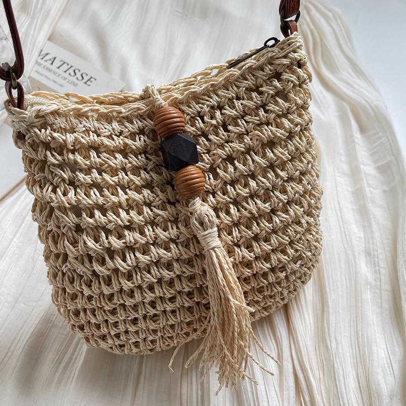 Straw Bag Women's Beach Shoulder Bag Crossbody Bag Large Capacity Women's Bag