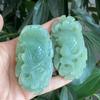 Xiuyan Jade Double-Sided Hand-Carved Fish and Gourd Pendant