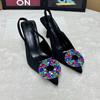 fashion New Luxury Women Summer Sandals Big Size 42 Sexy Pumps High Heels Stiletto Pointed Wedding Party Brand Fashion Shoes for Lady