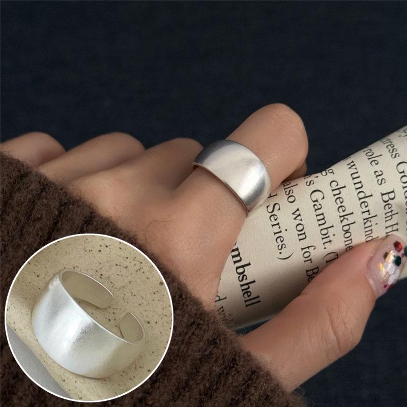 Meier Matte Frosted Wide Band Ring - Women's Fashionable and Versatile Open Ring