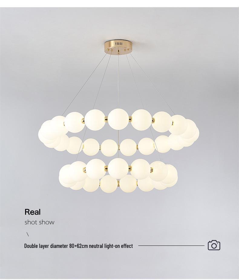 Nordic Modern Minimalist LED Chandelier - Pearl Necklace Design for Living Room, Bedroom, and Restaurant.