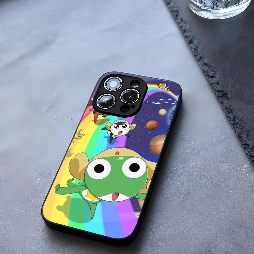 Cartoon Keroro Gunsou Frog Phone Case Tempered Glass For IPhone 17 13 14 16 12 15 11 Pro Max Plus Mini X XR SE2020 Coque