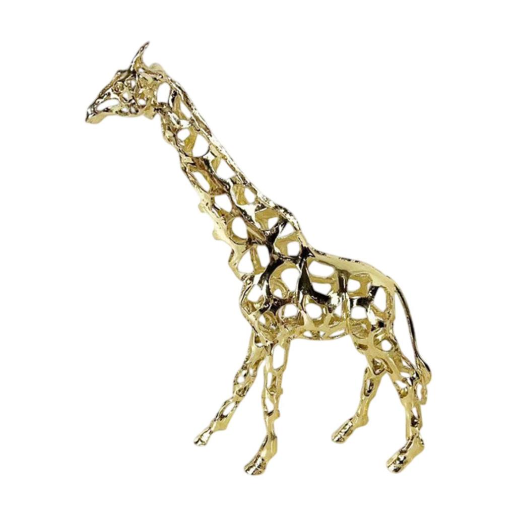 Giraff Metallprydnad Ihålig Djurskulptur för Inomhuskontor TV-bänk