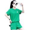 Casual Sportswear Short-sleeved Shorts Suit Summer Women's High-waisted Fashionable Age-reducing Slimming Loose and Versatile Two-piece Set