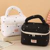 Large Capacity Makeup Bag Quilted Cotton Toiletry Bags Portable Storage Handbag