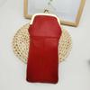 Multi-Functional Leather Kiss Lock Purse Secure Closure Vintage Sunglasses Pouch  Daily