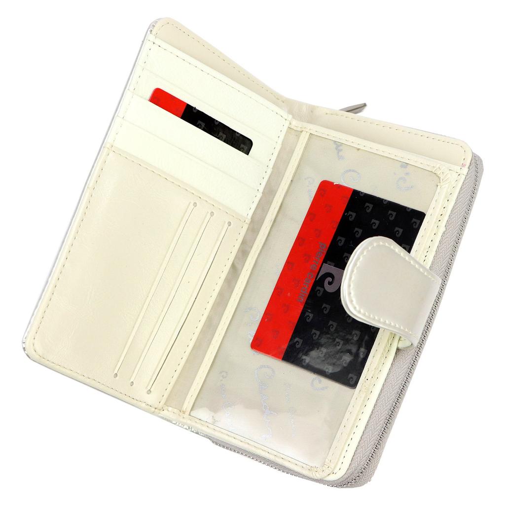 Echtes Leder + Damen-Portemonnaie aus Kunstleder Pierre Cardin 07 SHINY 116