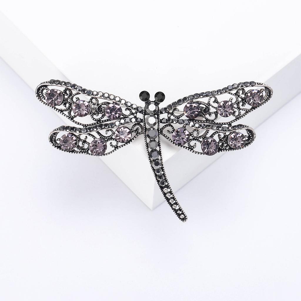 Luxury Rhinestone Dragonfly Brooches for Women Unisex Insect Pins Event Party Gifts New Backpack Decoration Clothes Accessories