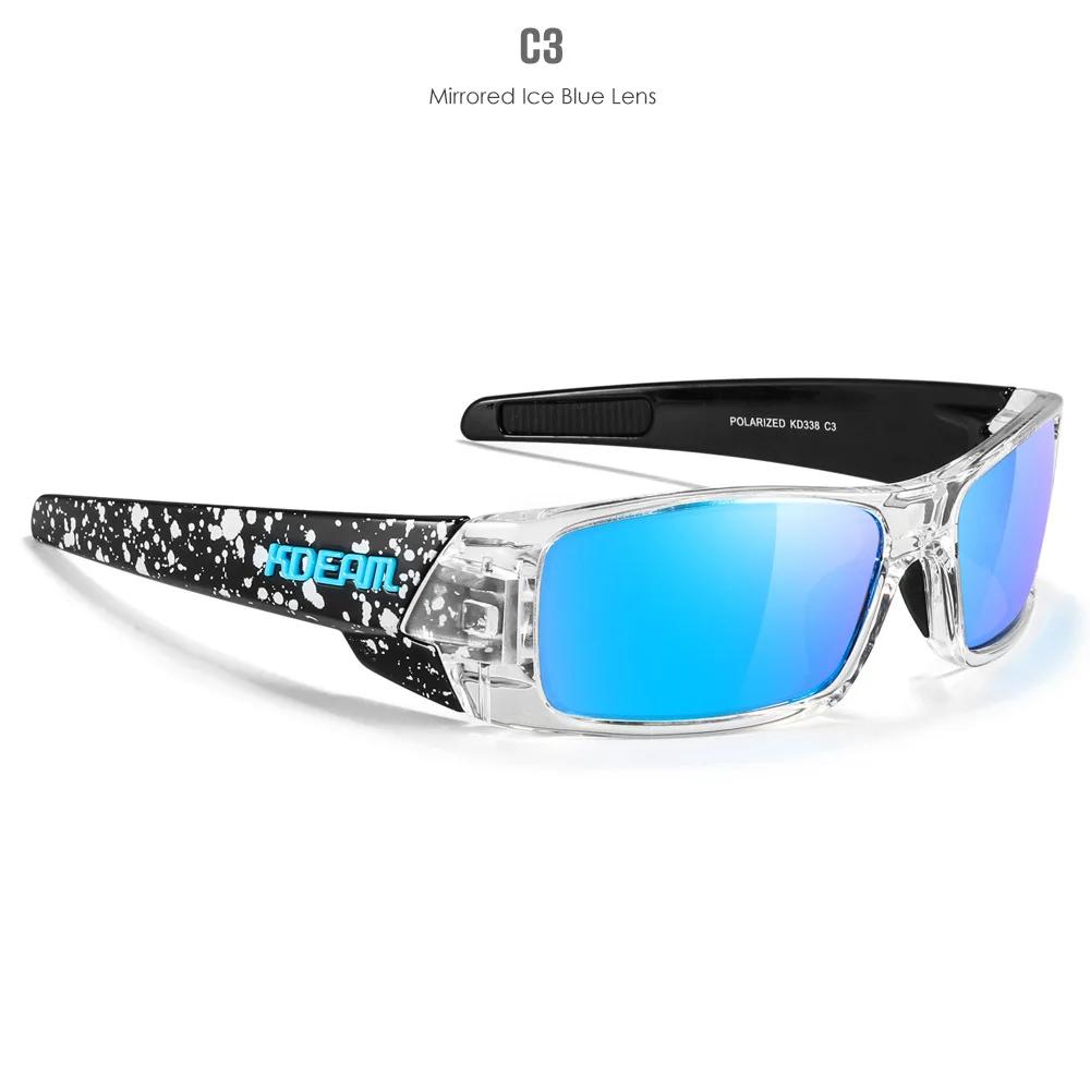 KDEAM Polarized Sun Glasses Men Women Driving Shades Male Rectangular Sunglasses Hiking Versatile Eye Protection UV400 Eyewear