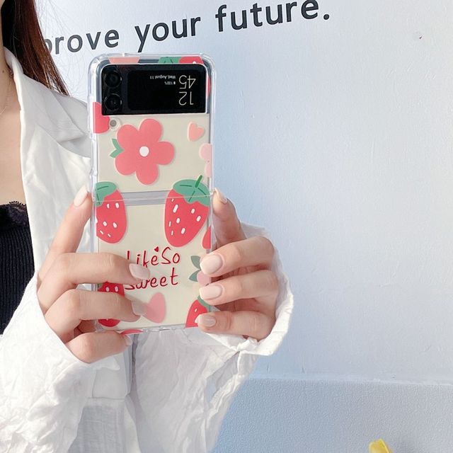 

Для Samsung Z Flip 4 Чехол с цветочным узором Прозрачный складной чехол для телефона Samsung Z Flip 3 5g Flip4 Противоударная жесткая задняя крышка For Z Flip 3