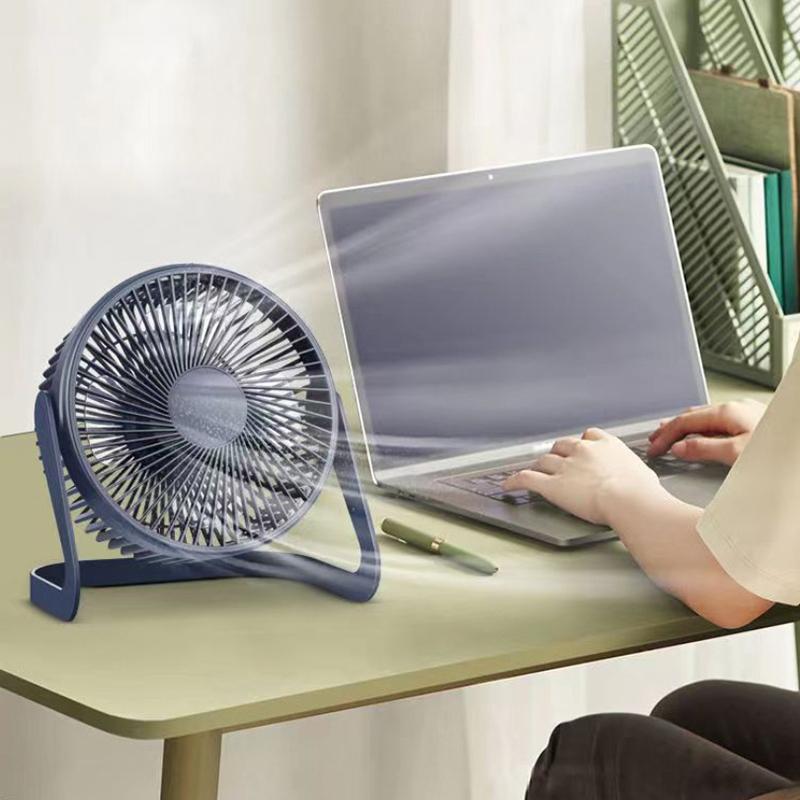 1 Piece 5 Inches Small Desk Cooling Usb Power Portable Fan Super Mute Cooler 360 Degree Rotation Fan For Home Mini Desktop Fan