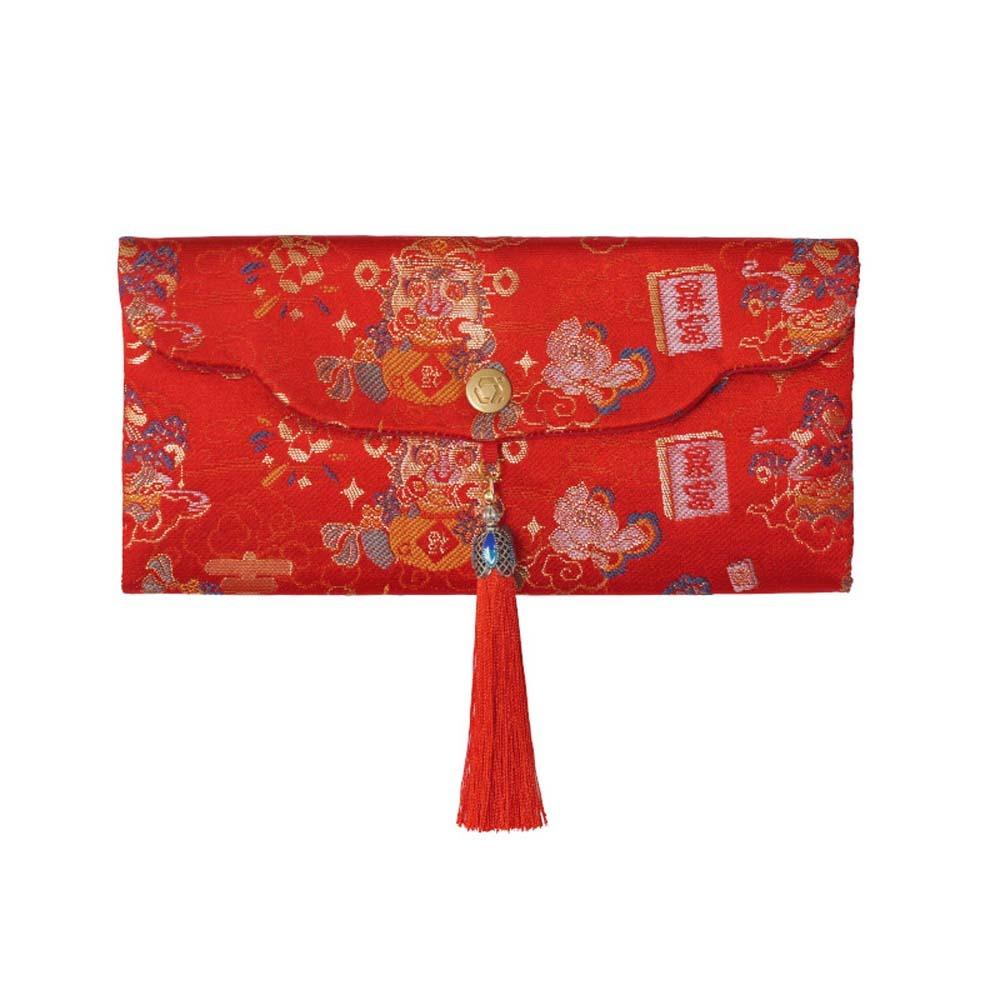 Brocade Embroidered Chinese New Year Red Wallet Traditional God of Wealth Red Pocket  Graduation