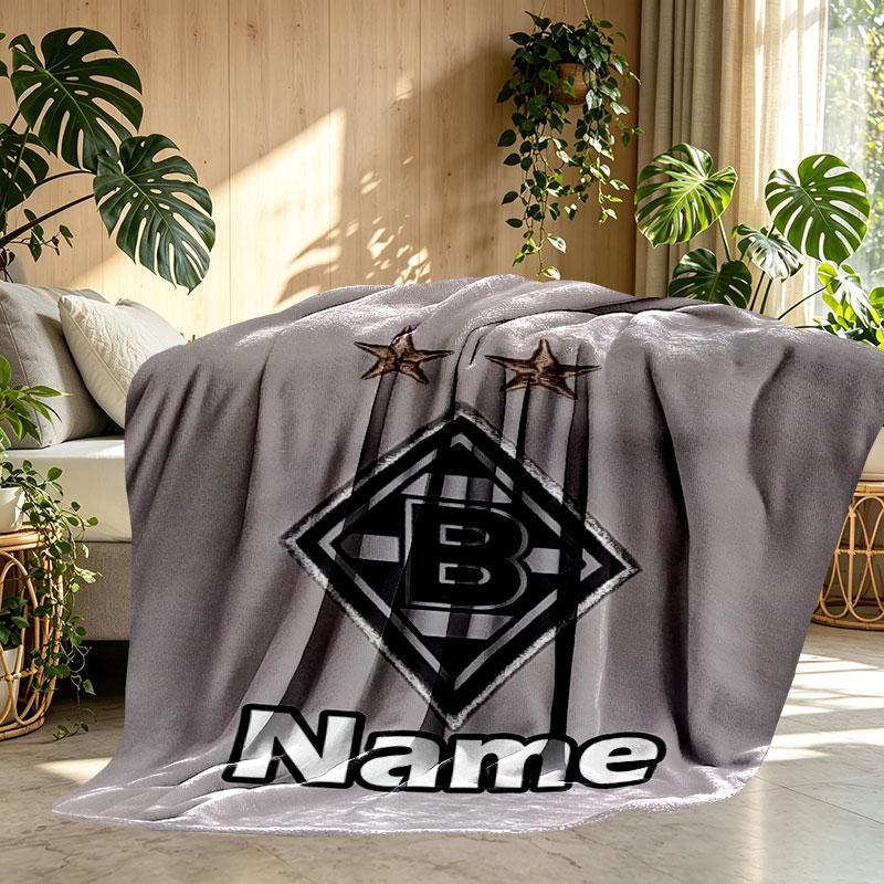 Custom Name Personalized Borussia Monchengladbach Print Blanket, Home Decor, Bedroom, Sofa, Camping, Couch, Gifts for Birthday Christmas