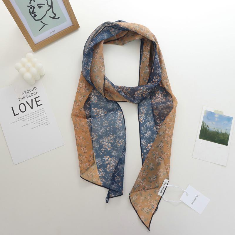 2025 Nische Persönlichkeit Colorblock Seidenschal: Vielseitiges und modisches dünnes Krawattenband-Accessoire für Damen